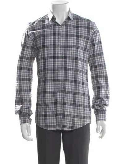 Pre-owned Ferragamo Plaid Print Long Sleeve Shirt In Multi