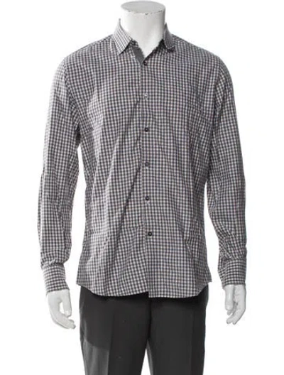 Pre-owned Ferragamo Plaid Print Long Sleeve Shirt In Multi