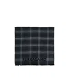 Ferragamo Check Pattern Wool Scarf In Black