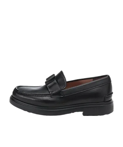 Ferragamo Plano Series Leisure Business Shoes In Black