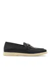 Ferragamo Cosimo Gancini Leather Loafers In Beige
