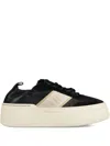 Ferragamo Black Sneakers With Platform Sole In Neutral