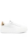 Ferragamo Platform Leather Sneakers In White