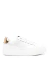 Ferragamo White Leather Sneakers In White