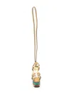 Ferragamo Platform Shoe Leather Keychain In 金色
