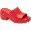 Ferragamo Platform Slide Sandal In Red