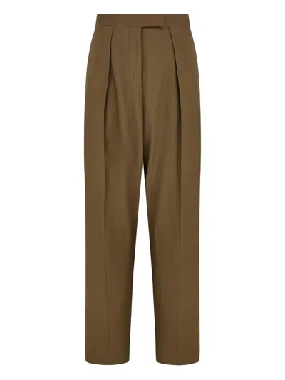 FERRAGAMO PLEAT-FRONT TAILORED TROUSERS