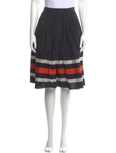 Pre-owned Ferragamo Pleated Accents Knee-length Skirt In Multi