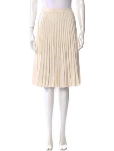 Pre-owned Ferragamo Pleated Accents Knee-length Skirt In Neutral