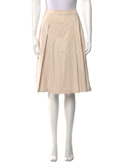 Pre-owned Ferragamo Pleated Accents Knee-length Skirt In Neutral