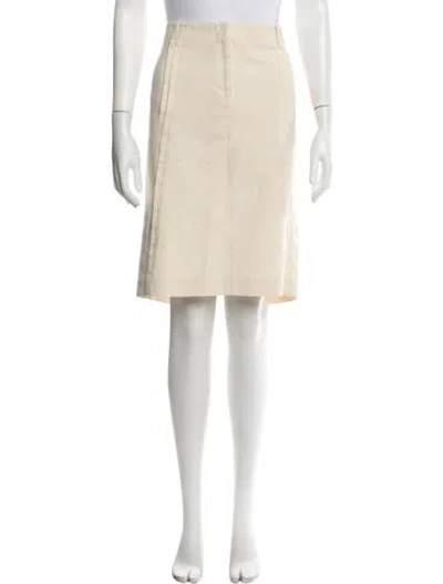 Pre-owned Ferragamo Pleated Accents Knee-length Skirt In Neutrals