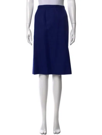 Pre-owned Ferragamo Pleated Accents Midi Length Skirt In Blue