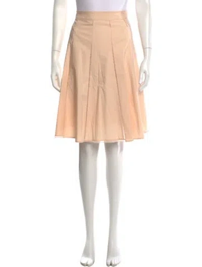 Pre-owned Ferragamo Pleated Accents Midi Length Skirt In Neutral