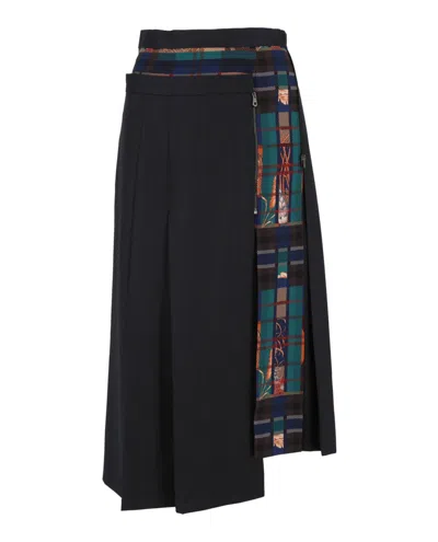 Ferragamo Pleated Asymmetric Midi Skirt