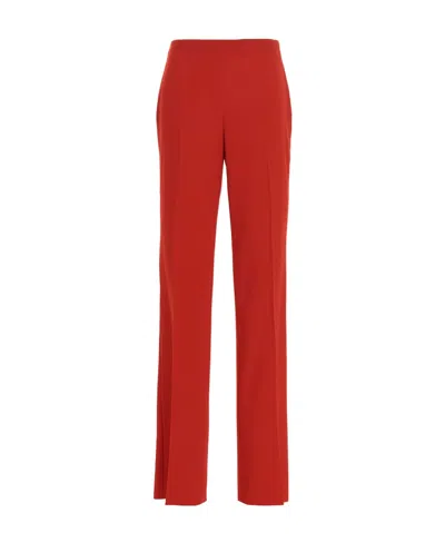 Ferragamo Pleated Casual Pants In Red