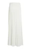 Ferragamo Pleated Crepe Maxi Skirt In Neutral
