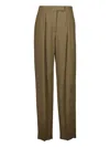 Ferragamo Pleated-details Trousers In Brown