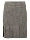 Ferragamo Pleated Gingham Mini Skirt In Multi