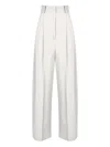 Ferragamo Pleated High-waisted Trousers In White