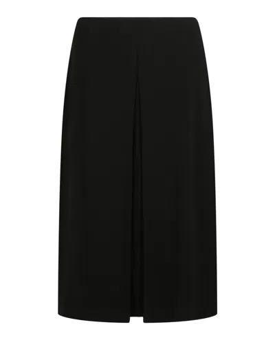 Ferragamo Pleated Midi Skirt In Black