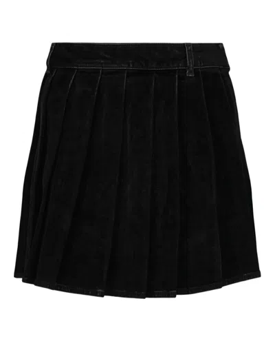 Ferragamo Pleated Mini Skirt In Black