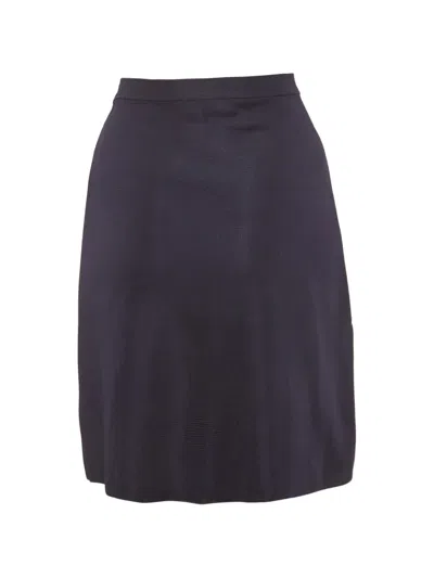 Pre-owned Ferragamo Pleated Mini Skirt In Blue