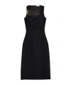 Ferragamo Corseted Dress With Gathered Neckline In Black