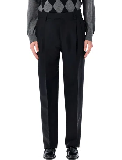 Ferragamo Tailored Trousers With Pleats And Pockets In Black