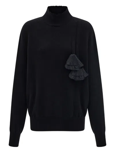 FERRAGAMO PLEATED-TASSEL SWEATER