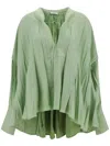 Ferragamo Pleated Tunic In Green