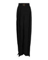 Ferragamo Pleated Wide-leg Trousers In Black