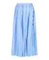 Ferragamo Pleated Wrap Silk-blend Midi Skirt In Blue