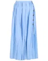 Ferragamo Pleated Wrap Silk-blend Midi Skirt In Blue
