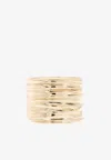 Ferragamo Plisse Draped Brass Bangle Bracelet