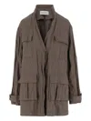 Ferragamo Cotton Ruched Effect Jacket