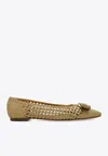 Ferragamo Pointed-ballet Flats With New Vara Plate In Gold