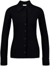 Ferragamo Pointed-collar Cardigan In Schwarz