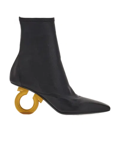 FERRAGAMO POINTED SHORT BOOTS