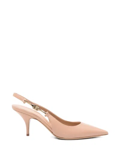 Ferragamo Pointed Slingback Pumps In Neutral