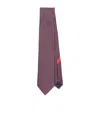 Ferragamo Geometric-pattern Silk Tie Contrast Trim In Multi