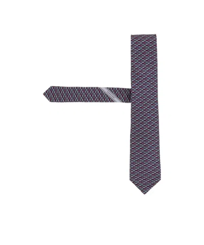 Ferragamo Geometric-print Silk Tie In Multi