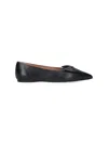 Ferragamo Pointed Toe Black Nappa Flats