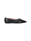 Ferragamo Pointed Toe Black Nappa Flats In Black