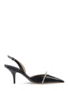 Ferragamo Pointed Toe Pumps Bow Detail Contrast Trim In Black