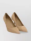 Ferragamo Pointed Toe Stiletto Heel Suede Pumps