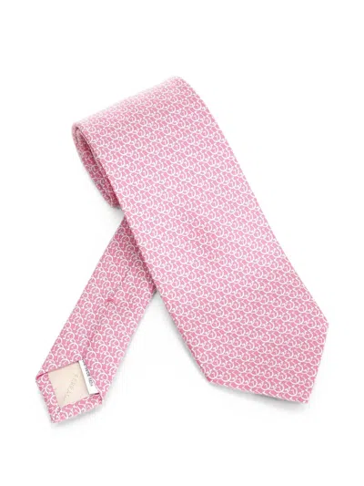 Ferragamo Pointed-tip Tie In Pink