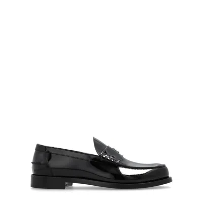 FERRAGAMO POLISHED BLACK CALF LEATHER FERRAGAMO LOAFERS