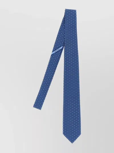 Ferragamo Gancini Pois Print Tie In Blue