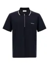 Ferragamo Logo Embroidery Shirt Polo Blue In Blue
