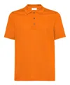 Ferragamo Polo-collar Cotton Polo Shirt In Orange